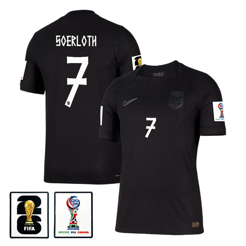 Alexander Soerloth 7 Norway National Team 2026 Away Jersey - Black, Men