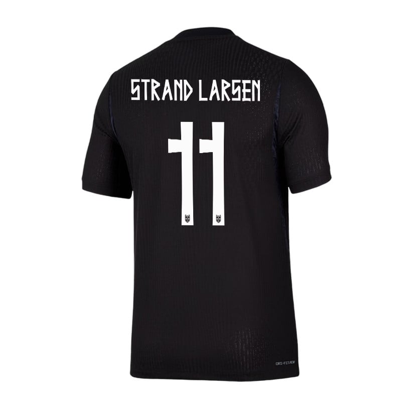Joergen Strand Larsen 11 Norway National Team 2026 Away Jersey - Black, Men