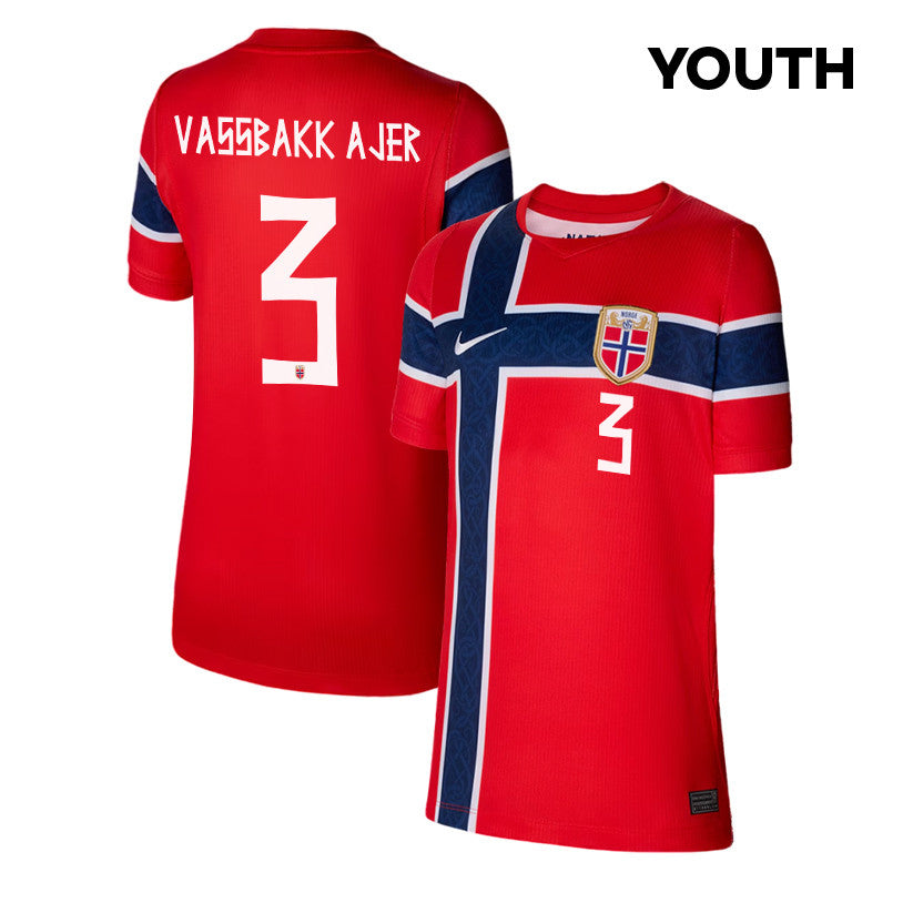Kristoffer Vassbakk Ajer 3 Youth Norway National Team 2026 Home Jersey - Red
