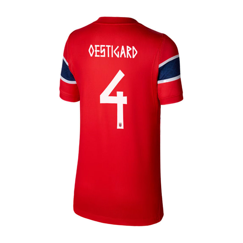 Leo Oestigard 4 Youth Norway National Team 2026 Home Jersey - Red