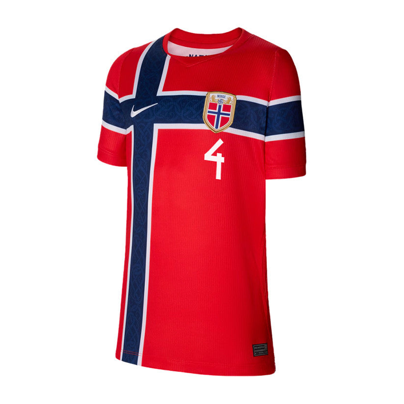 Leo Oestigard 4 Youth Norway National Team 2026 Home Jersey - Red