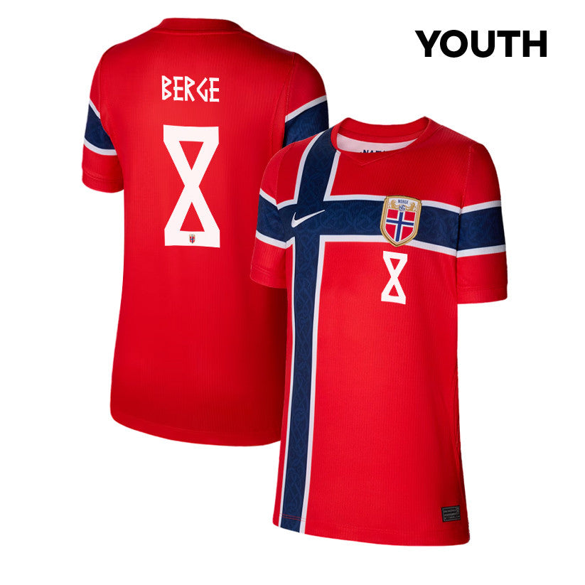 Sander Berge 8 Youth Norway National Team 2026 Home Jersey - Red
