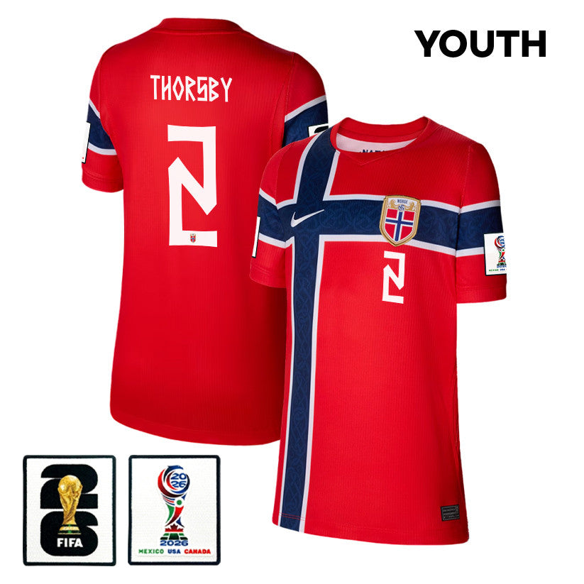 Morten Thorsby 2 Youth Norway National Team 2026 Home Jersey - Red
