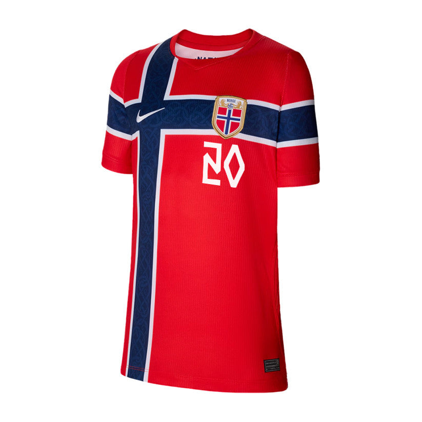 Antonio Nusa 20 Youth Norway National Team 2026 Home Jersey - Red