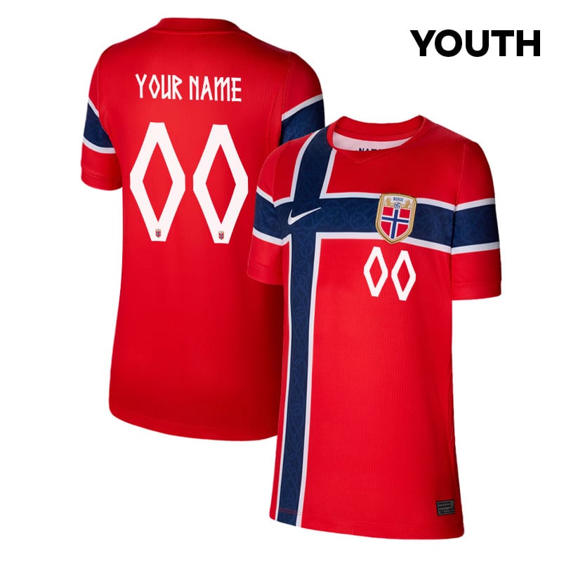 Norway National Team 2026 Youth Home Jersey - Personalized - Red