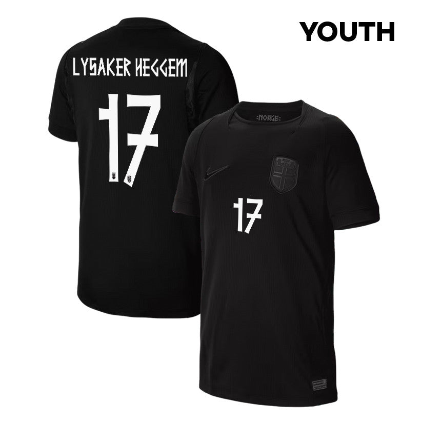 Torbjoern Lysaker Heggem 17 Youth Norway National Team 2026 Away Jersey - Black