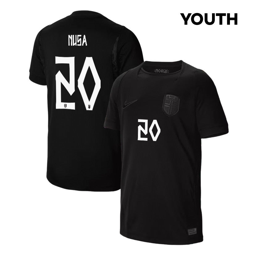 Antonio Nusa 20 Youth Norway National Team 2026 Away Jersey - Black