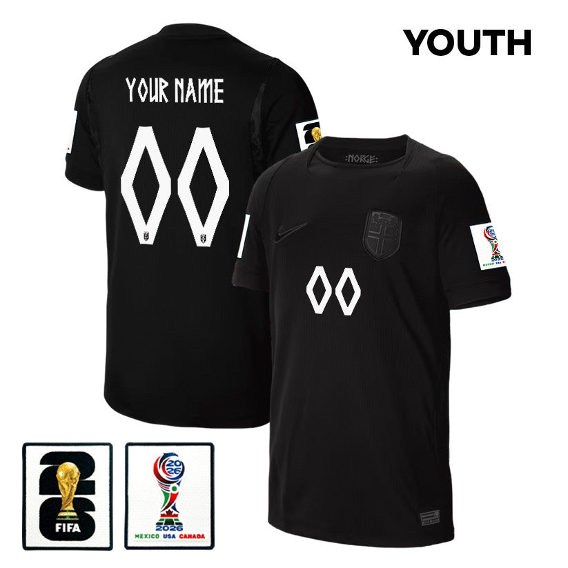 Norway National Team 2026 Youth Away Jersey - Personalized - Black