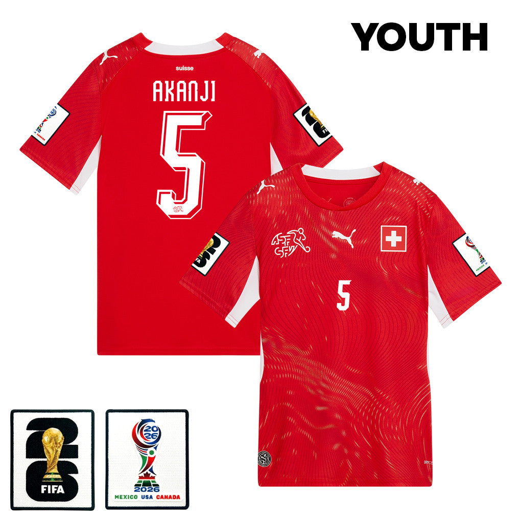 Manuel Akanji 5 Youth Switzerland National Team 2026 Home Jersey - Red