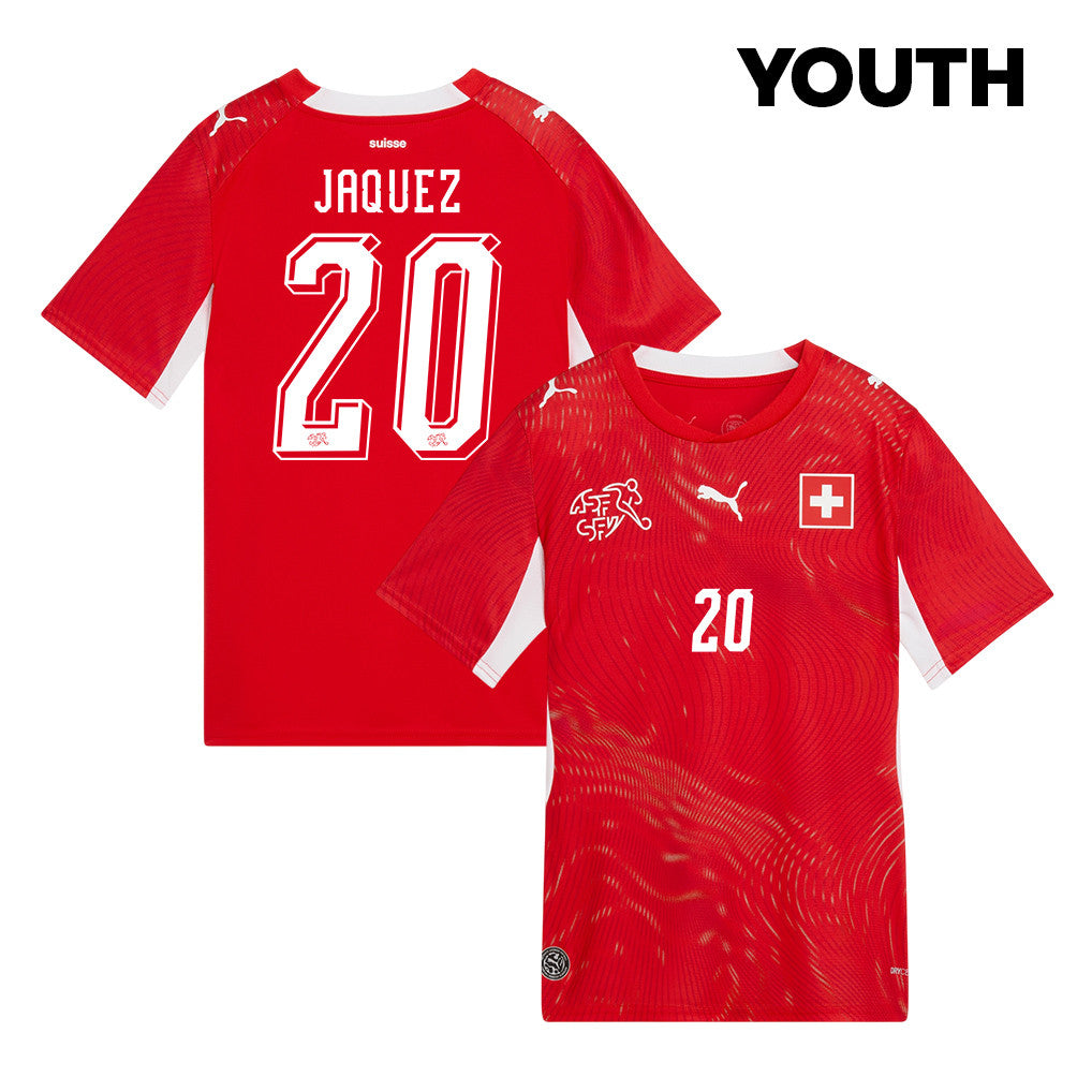 Luca Jaquez 20 Youth Switzerland National Team 2026 Home Jersey - Red