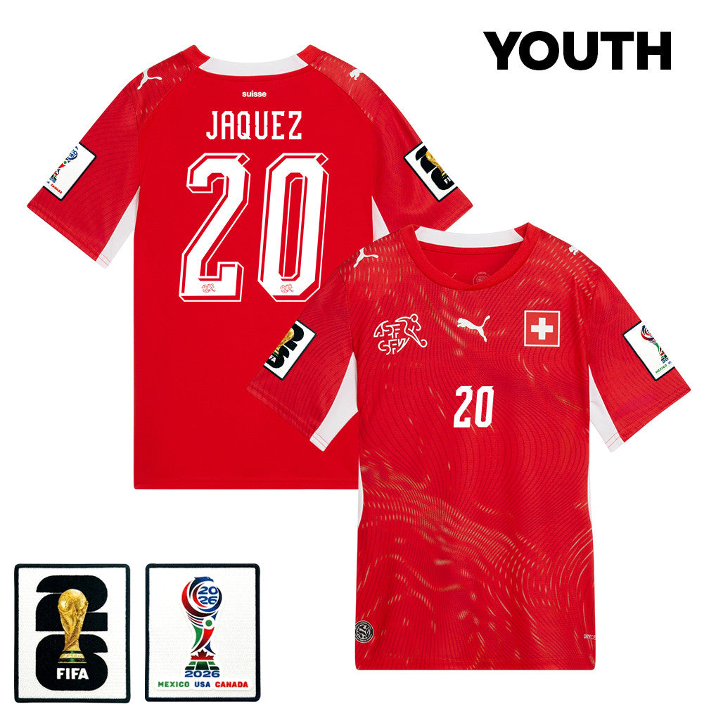 Luca Jaquez 20 Youth Switzerland National Team 2026 Home Jersey - Red