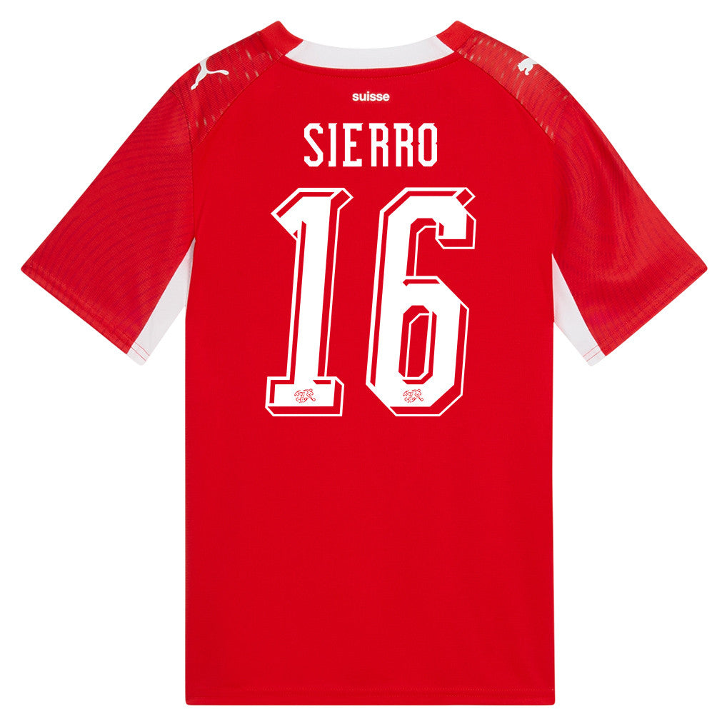 Vincent Sierro 16 Youth Switzerland National Team 2026 Home Jersey - Red