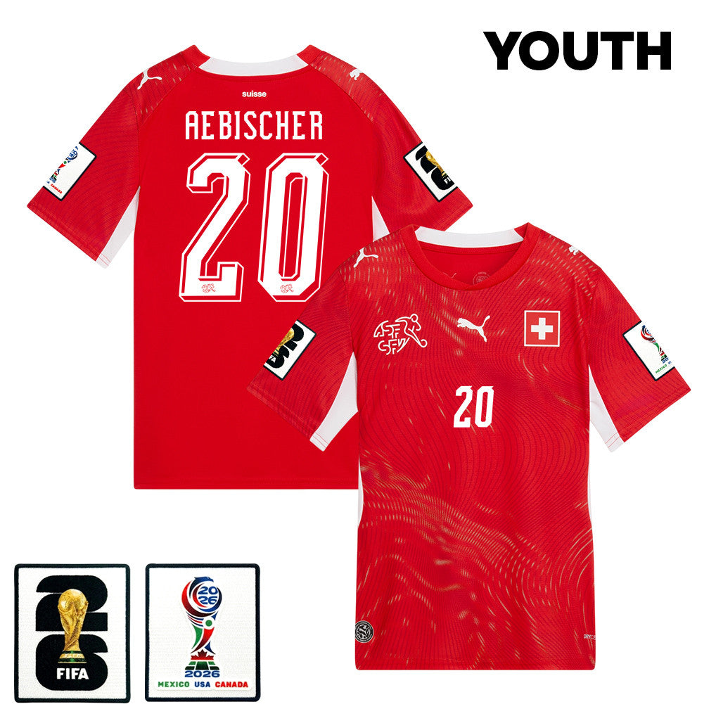 Michel Aebischer 20 Youth Switzerland National Team 2026 Home Jersey - Red