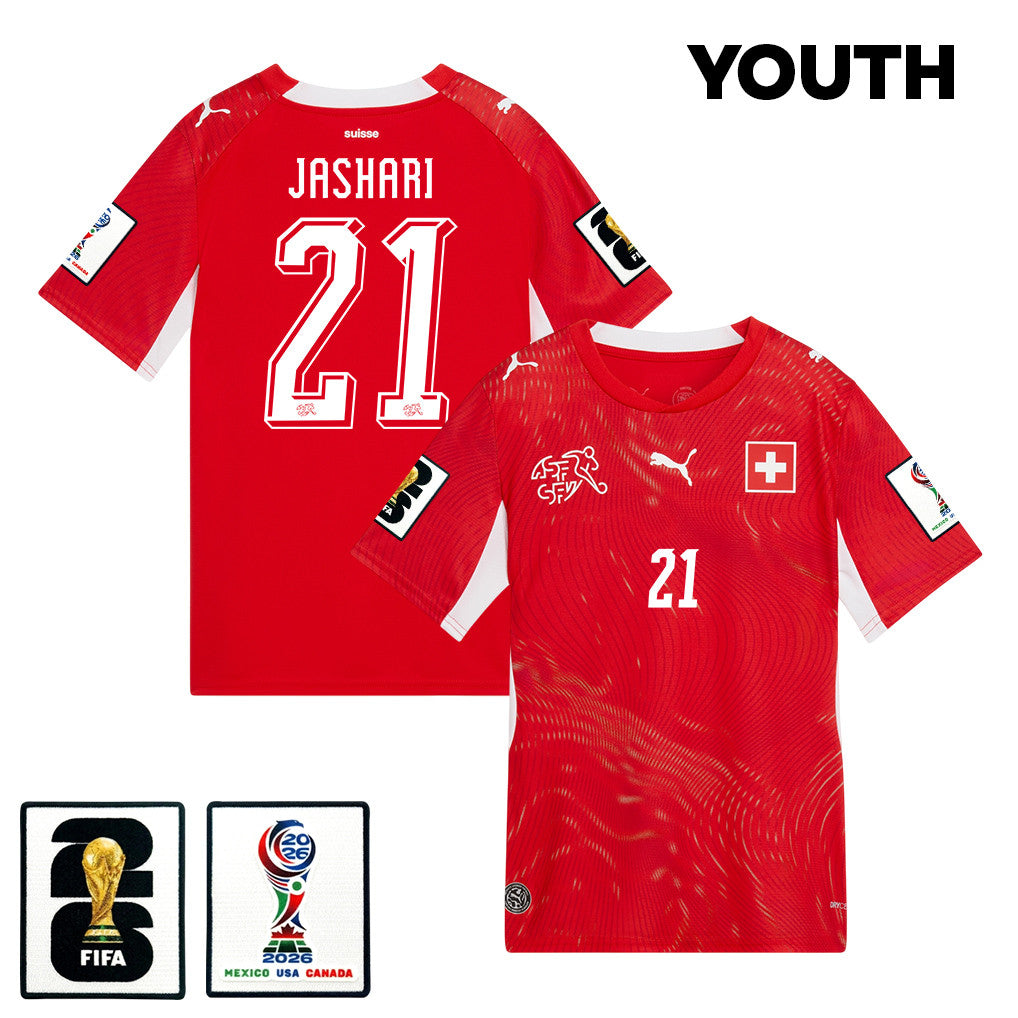 Ardon Jashari 21 Youth Switzerland National Team 2026 Home Jersey - Red