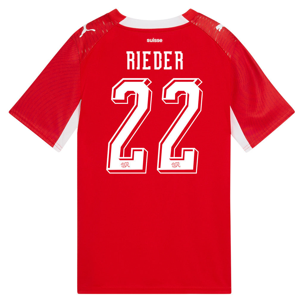 Fabian Rieder 22 Youth Switzerland National Team 2026 Home Jersey - Red