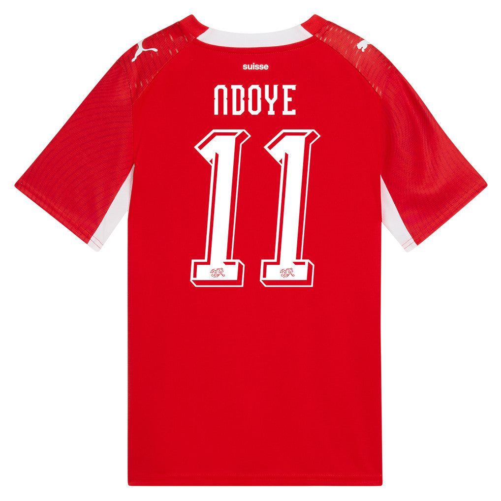 Dan Ndoye 11 Youth Switzerland National Team 2026 Home Jersey - Red