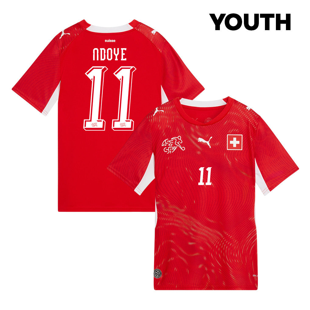 Dan Ndoye 11 Youth Switzerland National Team 2026 Home Jersey - Red