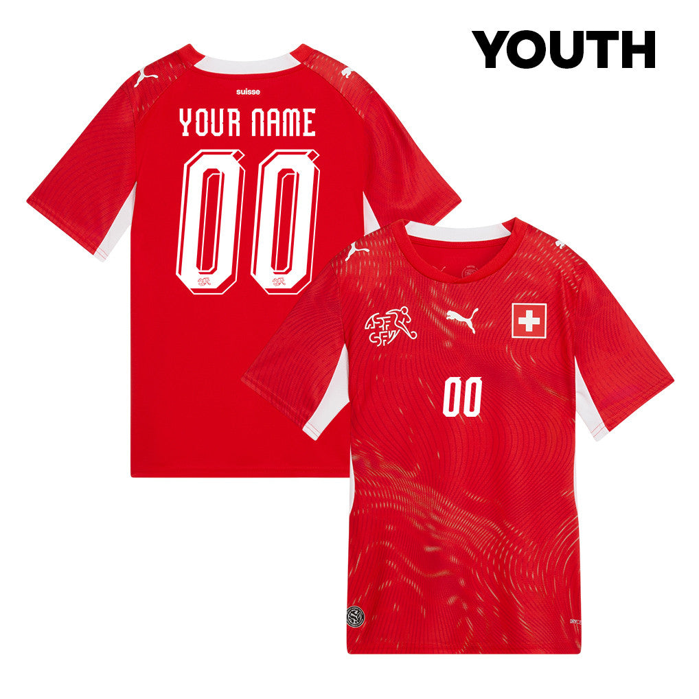 Switzerland National Team 2026 Youth Home Jersey - Personalized - Red