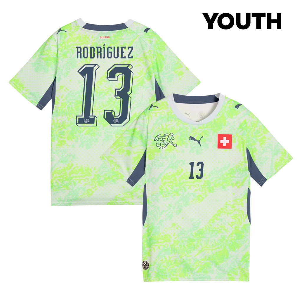 Ricardo Rodríguez 13 Youth Switzerland National Team 2026 Away Jersey - Green