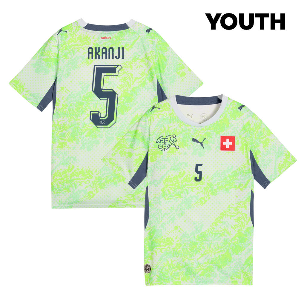 Manuel Akanji 5 Youth Switzerland National Team 2026 Away Jersey - Green
