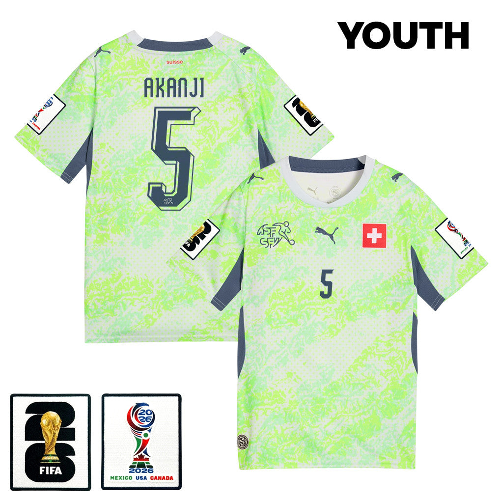 Manuel Akanji 5 Youth Switzerland National Team 2026 Away Jersey - Green
