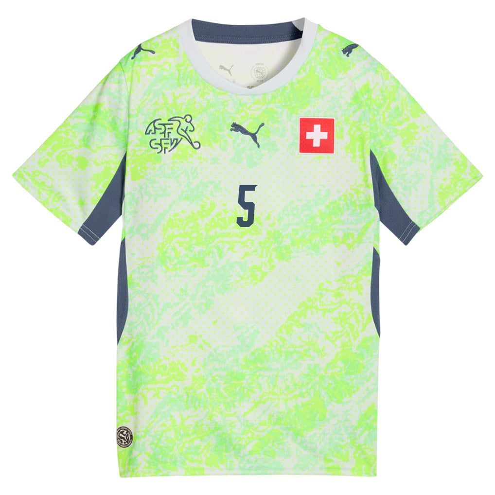 Manuel Akanji 5 Youth Switzerland National Team 2026 Away Jersey - Green
