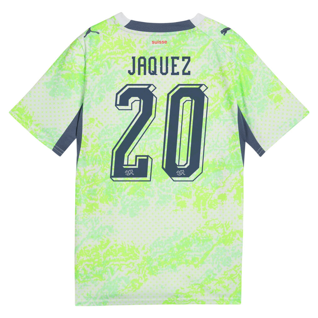 Luca Jaquez 20 Youth Switzerland National Team 2026 Away Jersey - Green