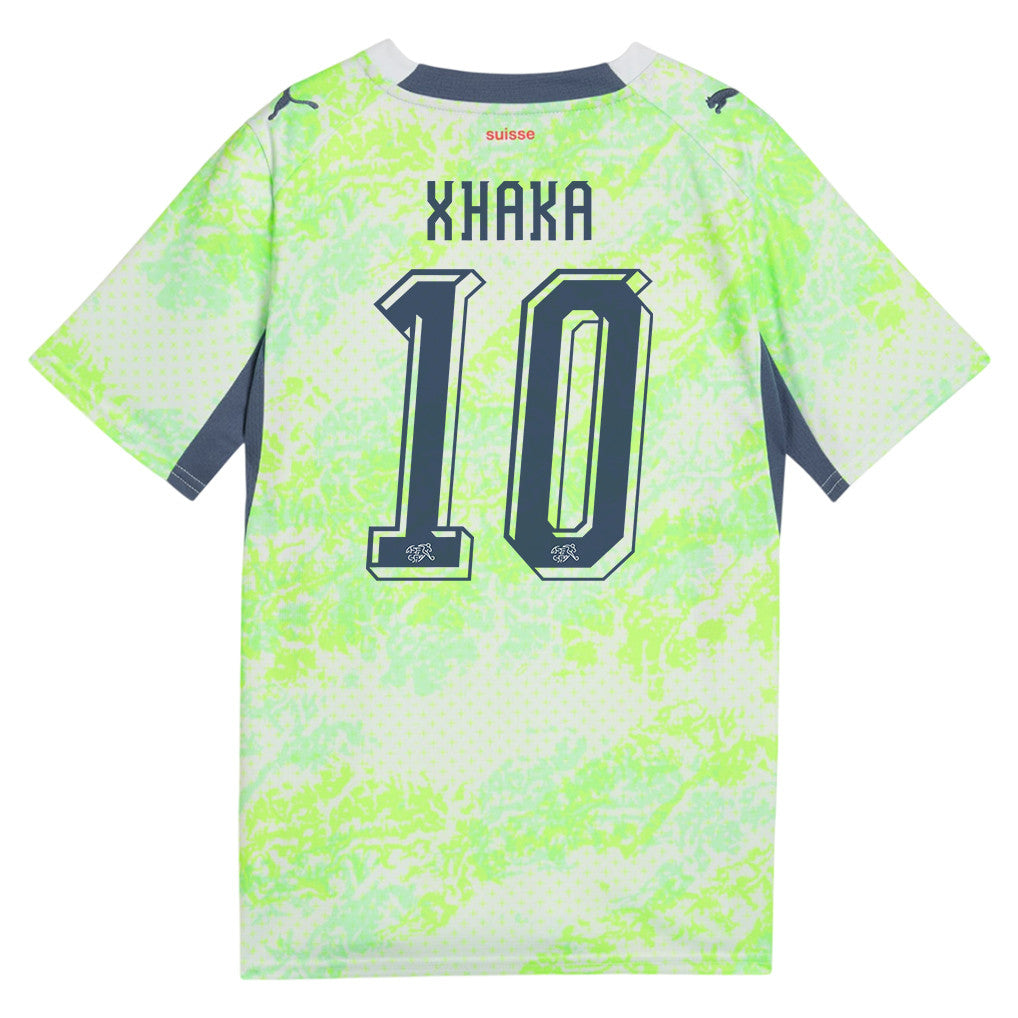 Granit Xhaka 10 Youth Switzerland National Team 2026 Away Jersey - Green