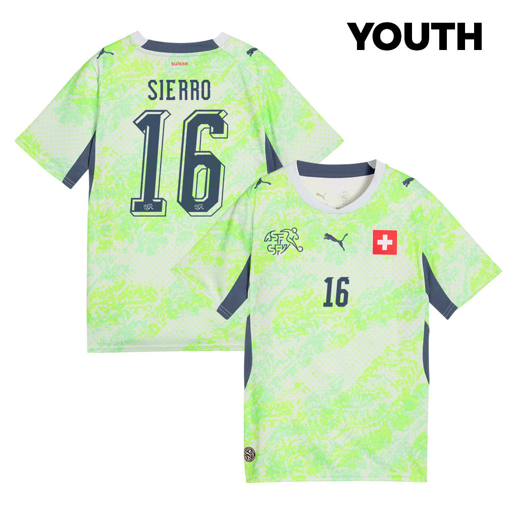 Vincent Sierro 16 Youth Switzerland National Team 2026 Away Jersey - Green