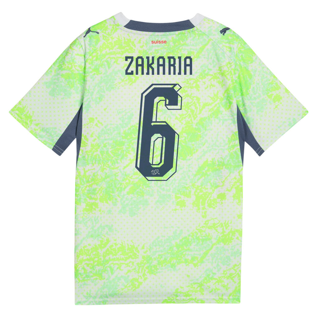 Denis Zakaria 6 Youth Switzerland National Team 2026 Away Jersey - Green