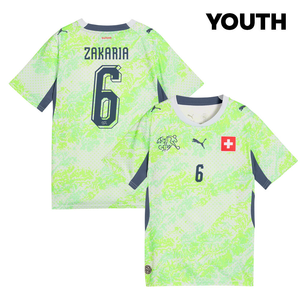 Denis Zakaria 6 Youth Switzerland National Team 2026 Away Jersey - Green