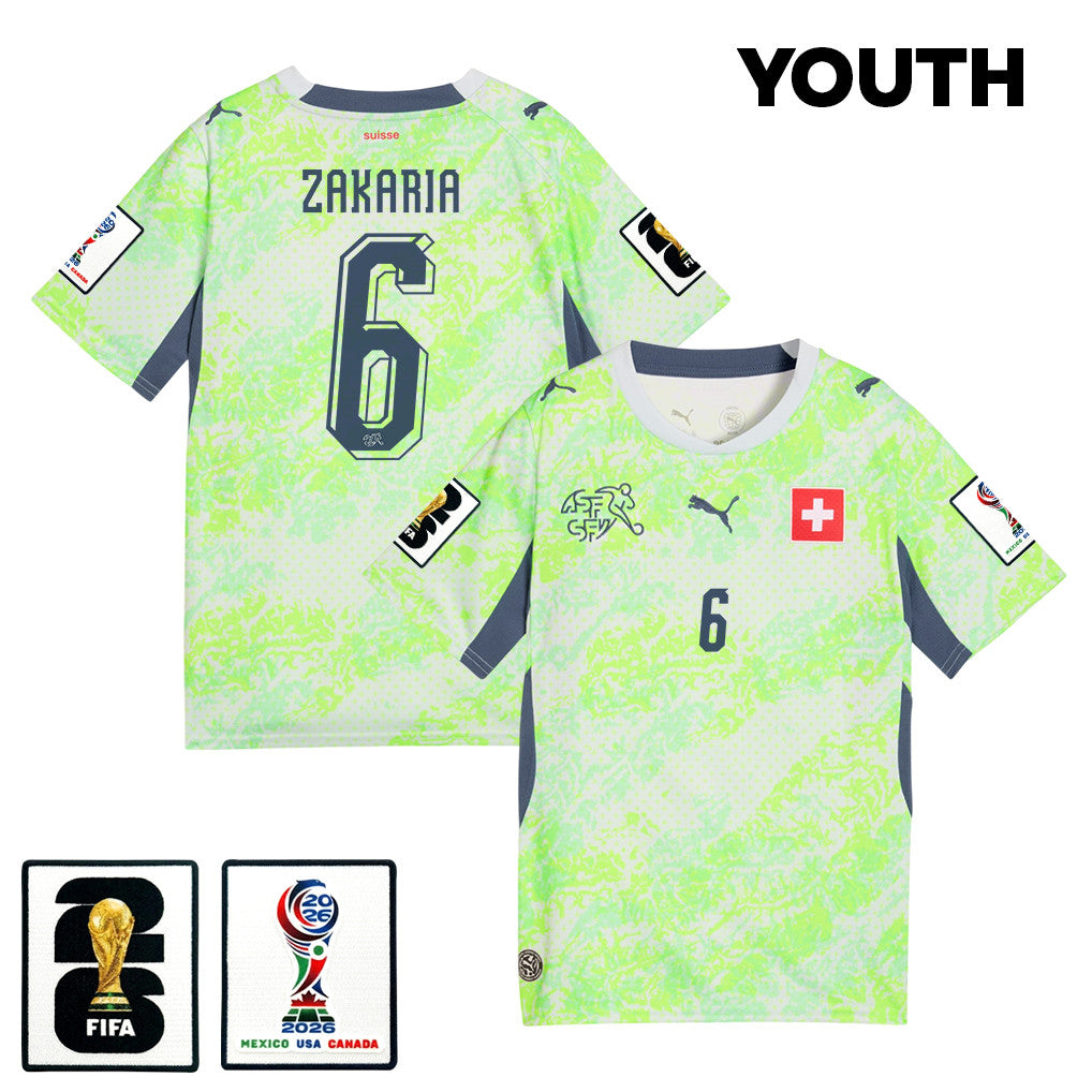 Denis Zakaria 6 Youth Switzerland National Team 2026 Away Jersey - Green