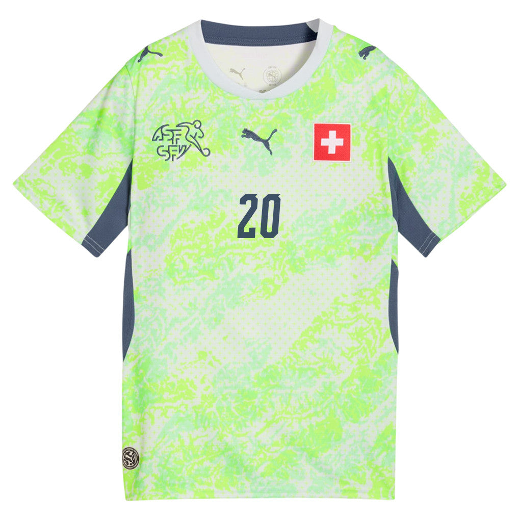 Michel Aebischer 20 Youth Switzerland National Team 2026 Away Jersey - Green