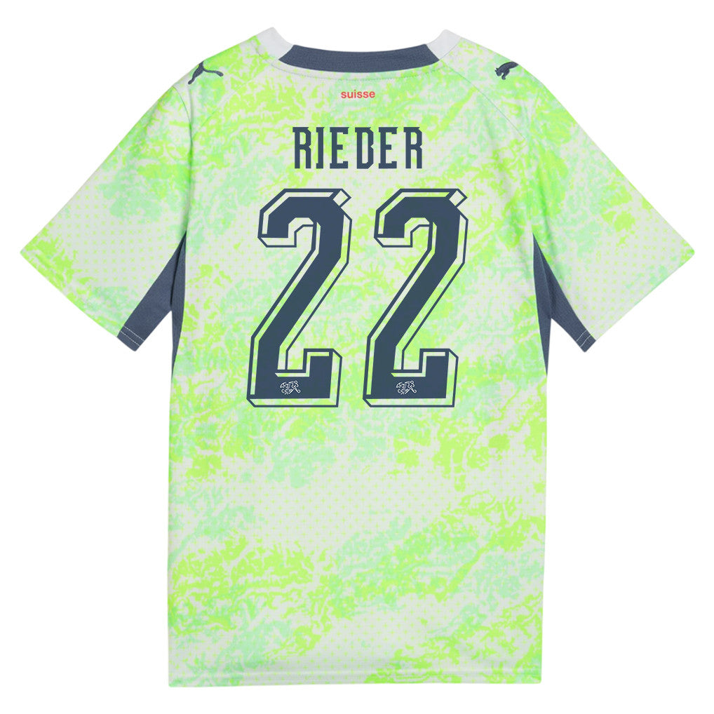 Fabian Rieder 22 Youth Switzerland National Team 2026 Away Jersey - Green