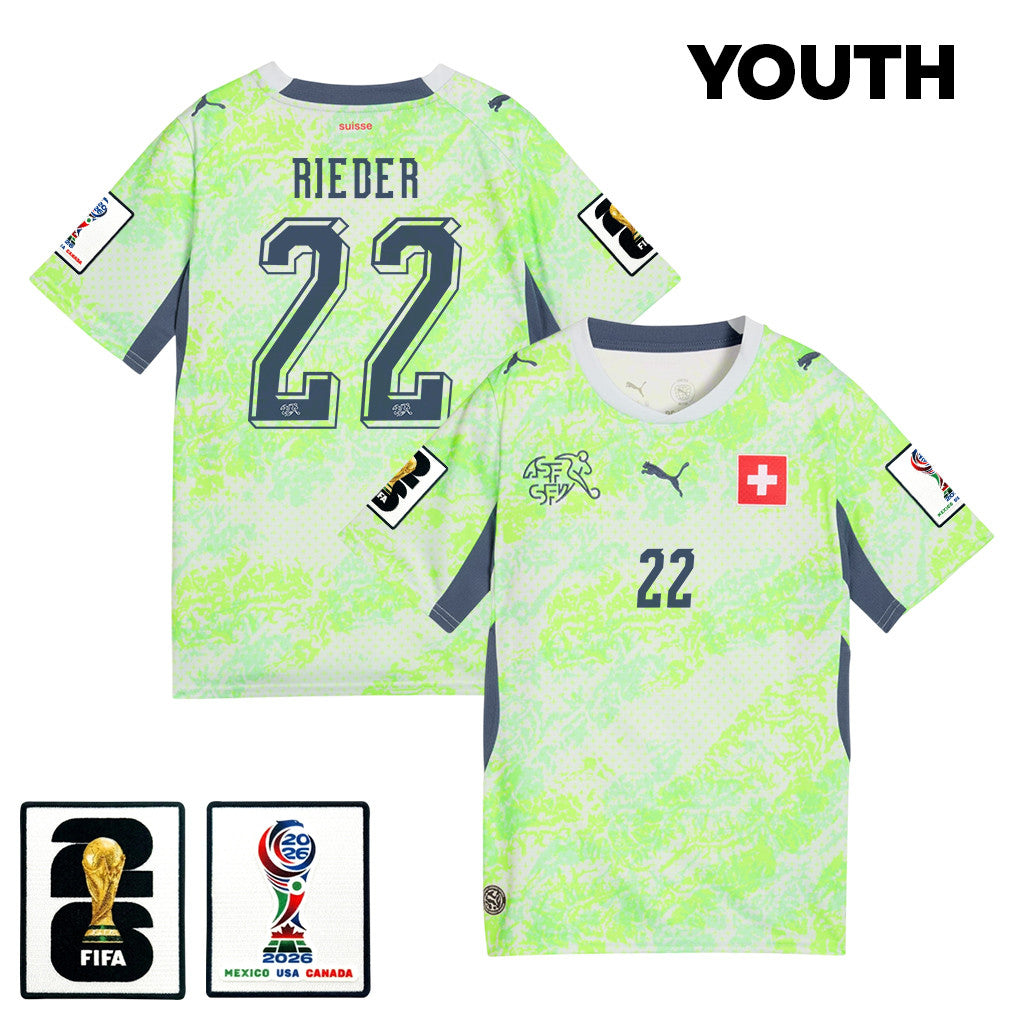 Fabian Rieder 22 Youth Switzerland National Team 2026 Away Jersey - Green