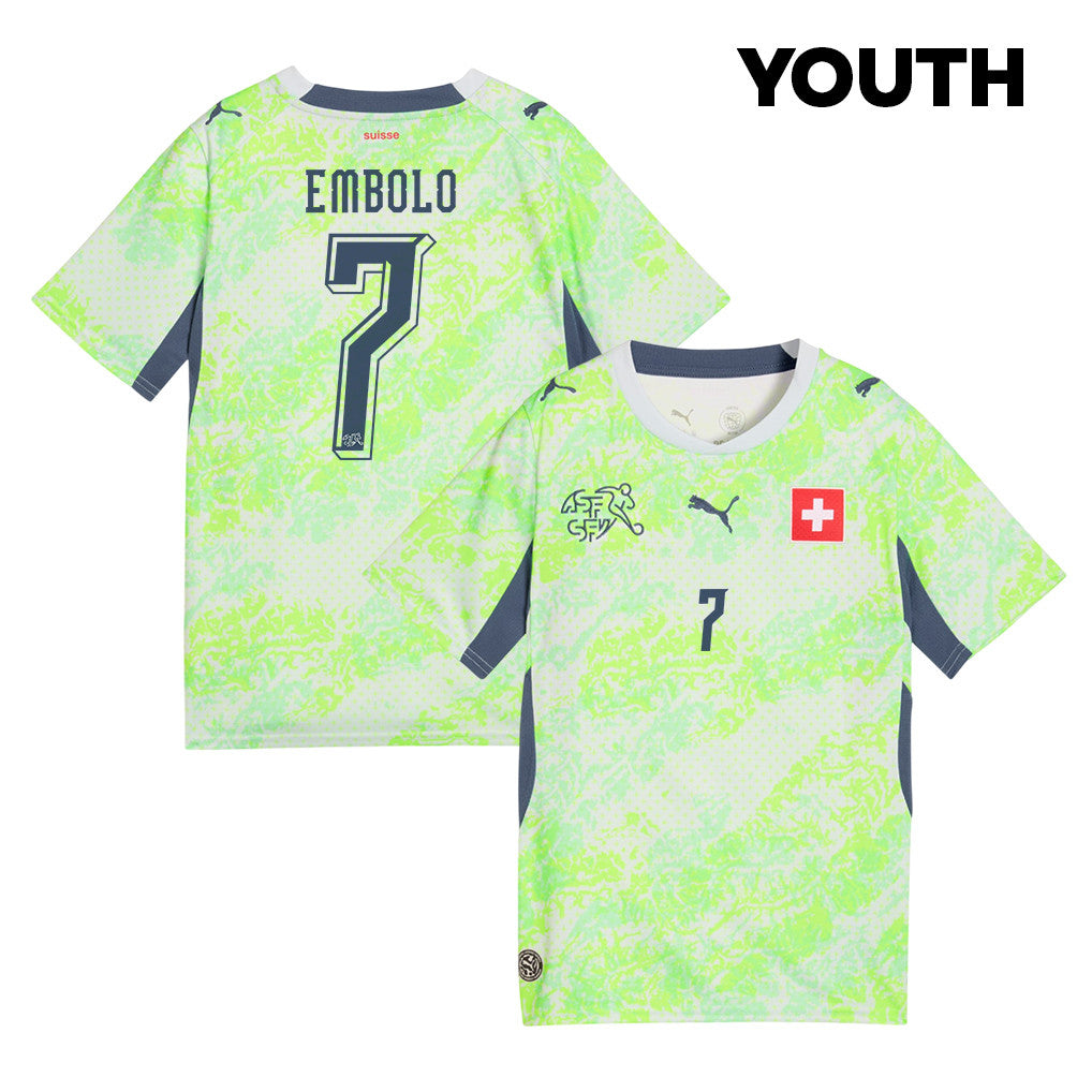 Breel Embolo 7 Youth Switzerland National Team 2026 Away Jersey - Green