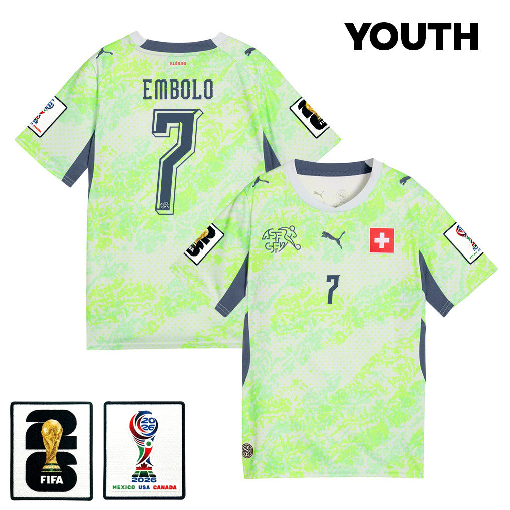 Breel Embolo 7 Youth Switzerland National Team 2026 Away Jersey - Green