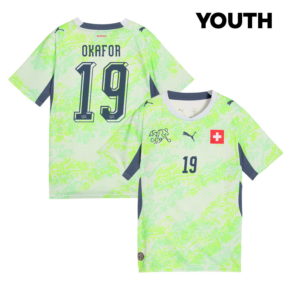 Noah Okafor 19 Youth Switzerland National Team 2026 Away Jersey - Green
