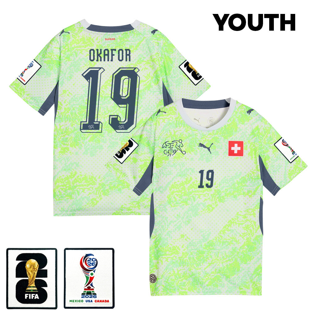Noah Okafor 19 Youth Switzerland National Team 2026 Away Jersey - Green