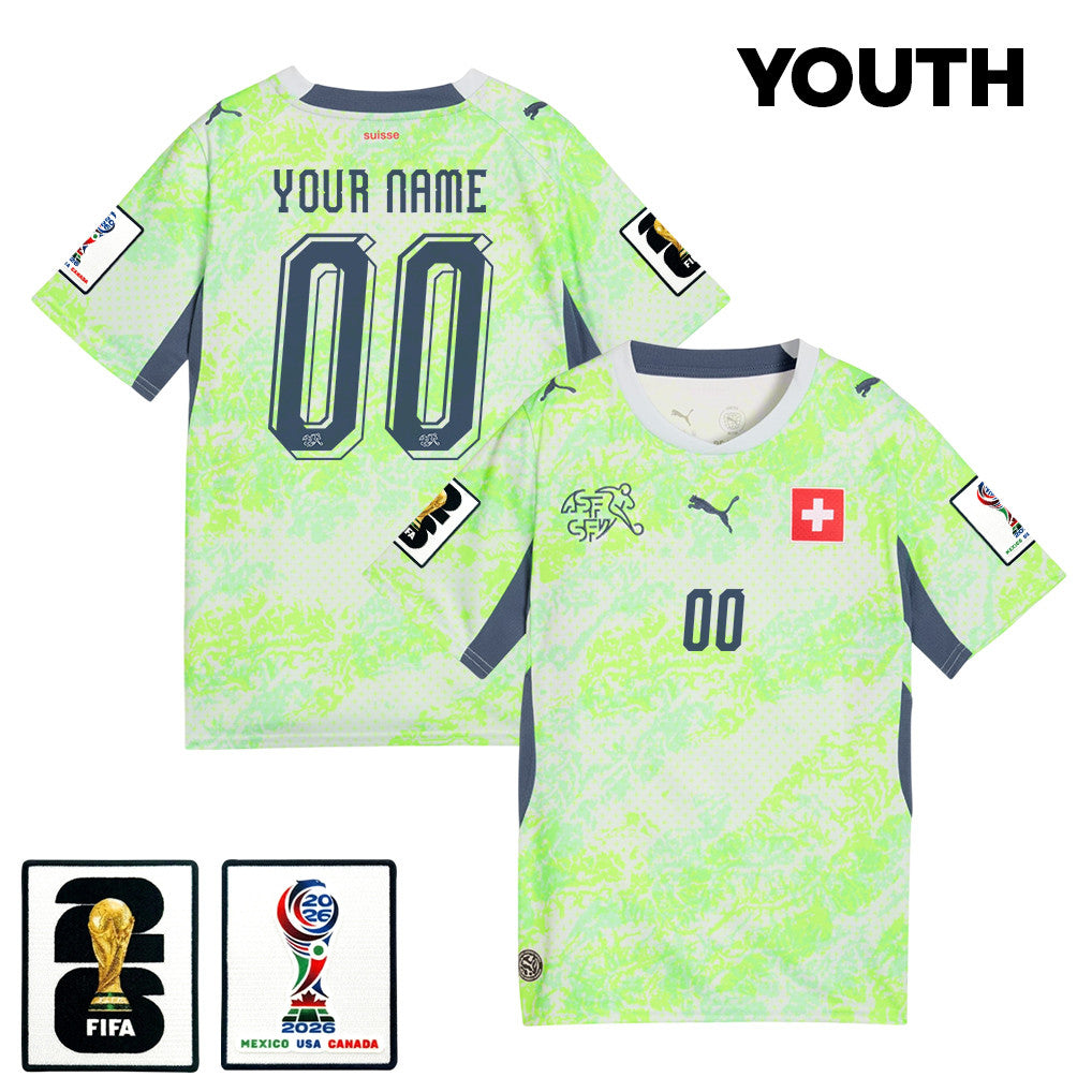 Switzerland National Team 2026 Youth Away Jersey - Personalized - Green