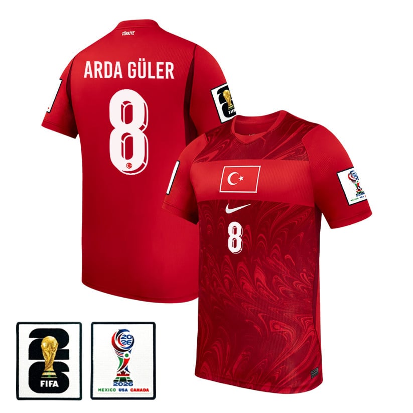 Arda Guler 8 Turkey National Team 2026 Home Jersey - Red, Men