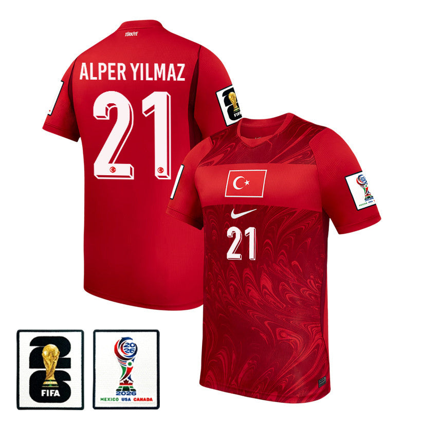 Baris Alper Yilmaz 21 Turkey National Team 2026 Home Jersey - Red, Men