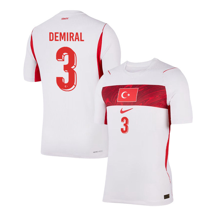 Merih Demiral 3 Turkey National Team 2026 Away Jersey - White, Men