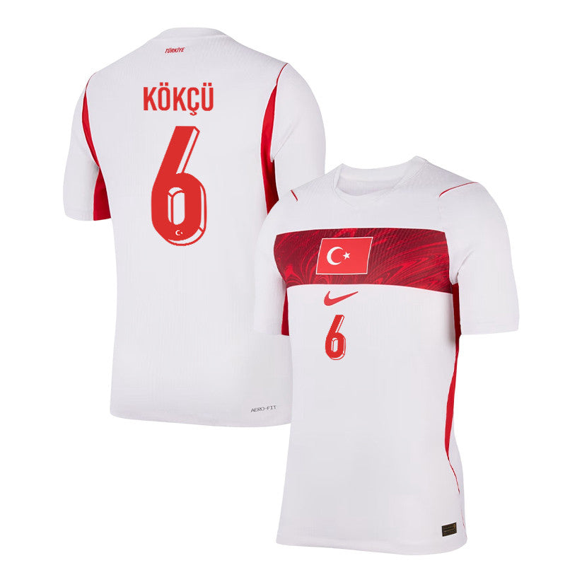 Orkun Kokcu 6 Turkey National Team 2026 Away Jersey - White, Men