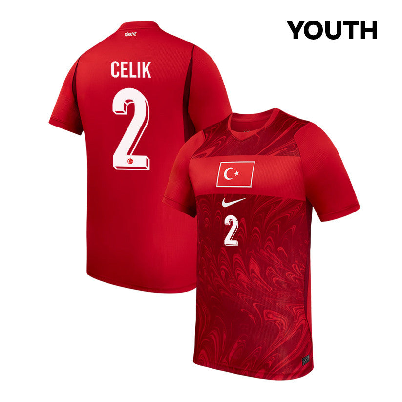 Mehmet Zeki Celik 2 Youth Turkey National Team 2026 Home Jersey - Red