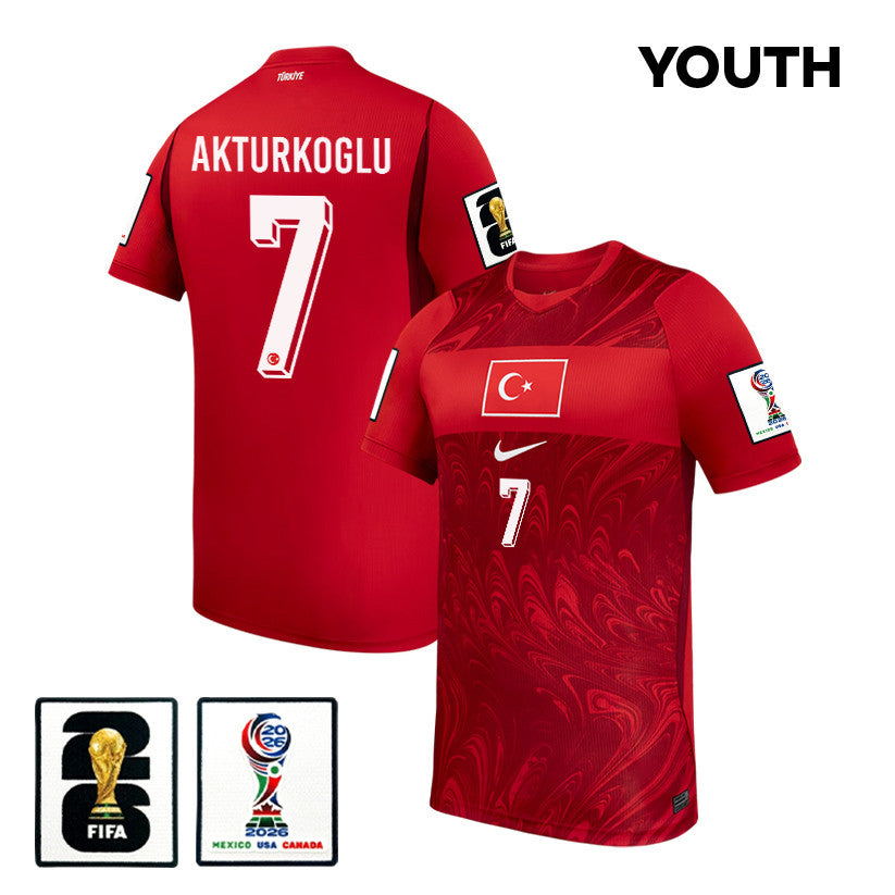 Kerem Akturkoglu 7 Youth Turkey National Team 2026 Home Jersey - Red