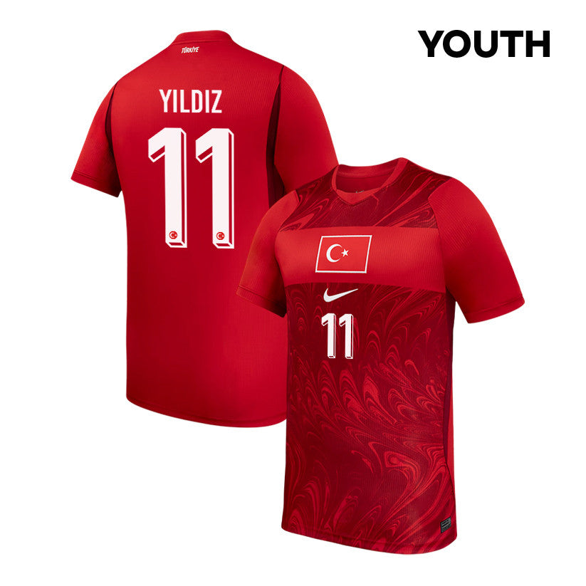Kenan Yildiz 11 Youth Turkey National Team 2026 Home Jersey - Red