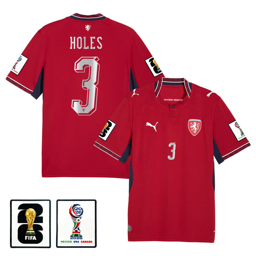 Tomas Holes 3 Czech Republic National Team 2026 Home Jersey - Red, Men