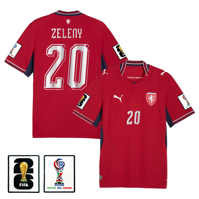 Jaroslav Zeleny 20 Czech Republic National Team 2026 Home Jersey - Red, Men