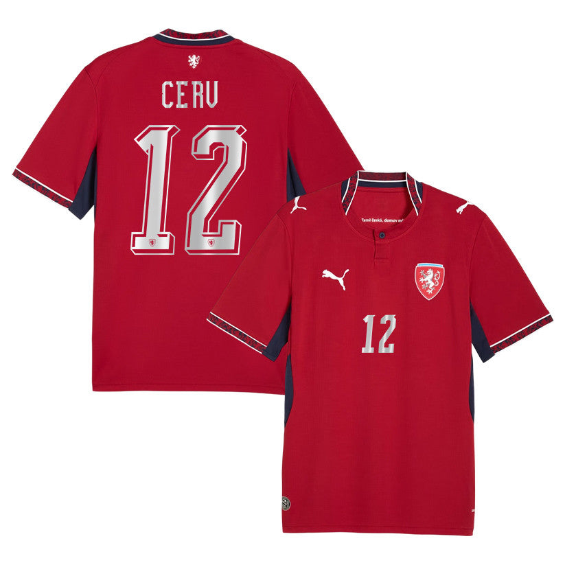 Lukas Cerv 12 Czech Republic National Team 2026 Home Jersey - Red, Men